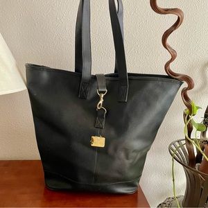 Monteil Paris black large leather tote